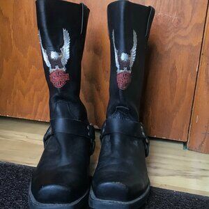 Harley Davidson Motorcycle Boots With Embroided Eagle Logo